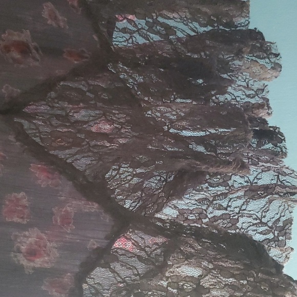 Free People Boho Dark gray with red Floral Print Sleeveless Top Size Large - Picture 3 of 5